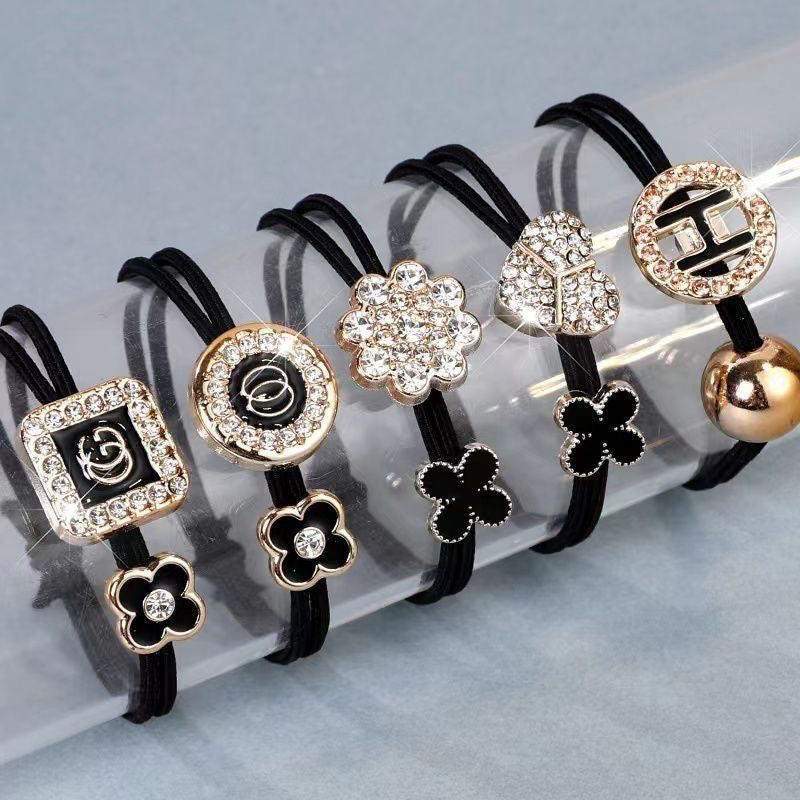Internet celebrity headwear adult light luxury female hair elastic band popular high elastic durable high-end black hair rope