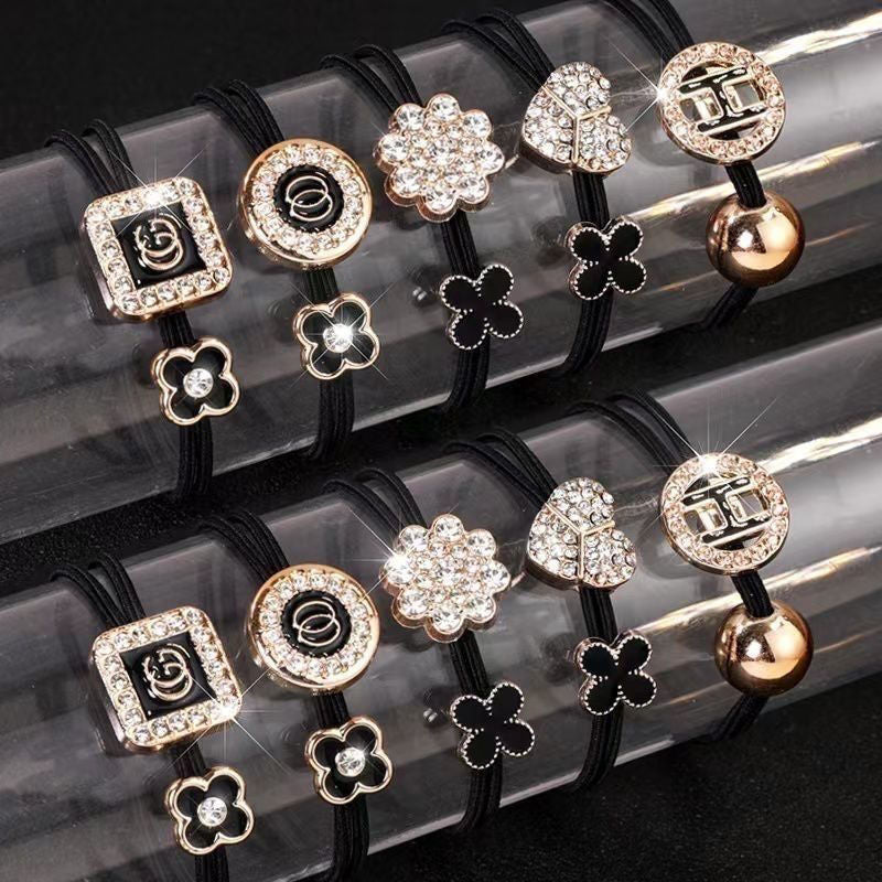 Internet celebrity headwear adult light luxury female hair elastic band popular high elastic durable high-end black hair rope
